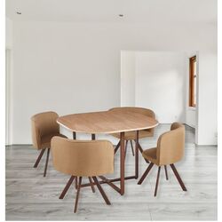Set masa scaune Mobhaus Bevis New 1+4 (Light Brown/Natural)