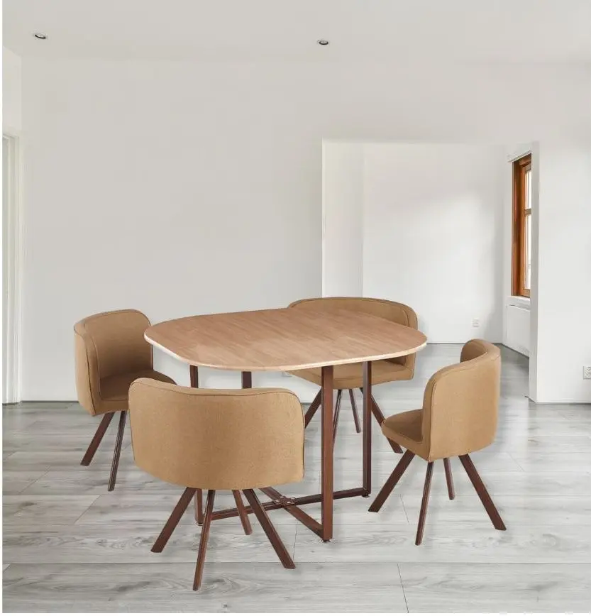 Set masa scaune Mobhaus Bevis New 1+4 (Light Brown/Natural)