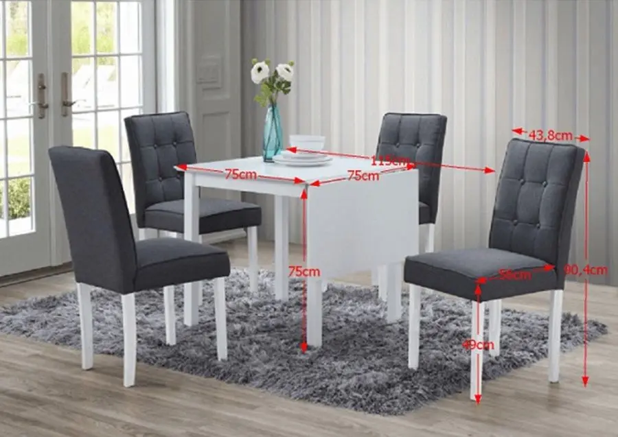 Set de sufragerie Mobhaus Bjork New White/Gray (1+4) - 3