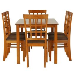 Set masa scaune Mobhaus Grid New Cherry/Beige-Brown (1+6) Thumb