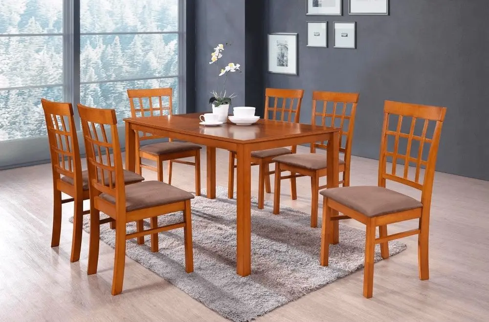 Set masa scaune Mobhaus Grid New Cherry/Beige-Brown (1+6) - 7