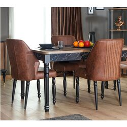 Set de sufragerie ModaLife Cross 1+6 (Brown/Black) Thumb