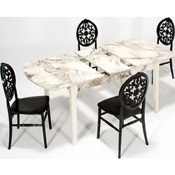 Set de sufragerie ModaLife Sofia/Venus 1+4 (White Marble/Black) Thumb