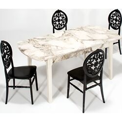 Set de sufragerie ModaLife Sofia/Venus 1+4 (White Marble/Black) Thumb