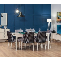 Set de sufragerie ModaLife Vivaldi 1+6 (White/Grey/Black)