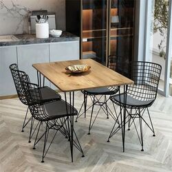 Обеденный набор Prestige Piramide Legs 70x110cm 1+4 (Pine/Black/Gray)