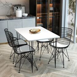 Обеденный набор Prestige Piramide Legs 70x110x75cm 1+4 (White/Black)