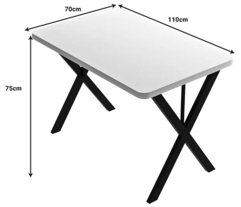 Обеденный набор Prestige WH X Leg 70x110x75cm 1+4 (White/Black)