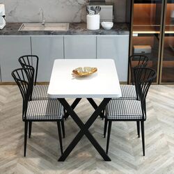 Обеденный набор Prestige WH X Leg 70x110x75cm 1+4 (White/Black)