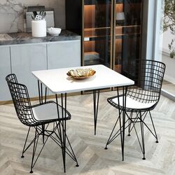 Обеденный набор Prestige Piramide Legs 70/70x75cm 1+2 (White/Black)