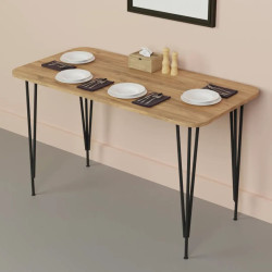 Set de sufragerie Prestige Pyramid Leg 60x120 Pine/Black + Sunrise C-01 Beige/Beech (1+4) Thumb