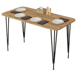 Обеденный набор Prestige Pyramid Leg 60x120 Pine/Black + Sunrise C-22 Black/Beech (1+4) Thumb