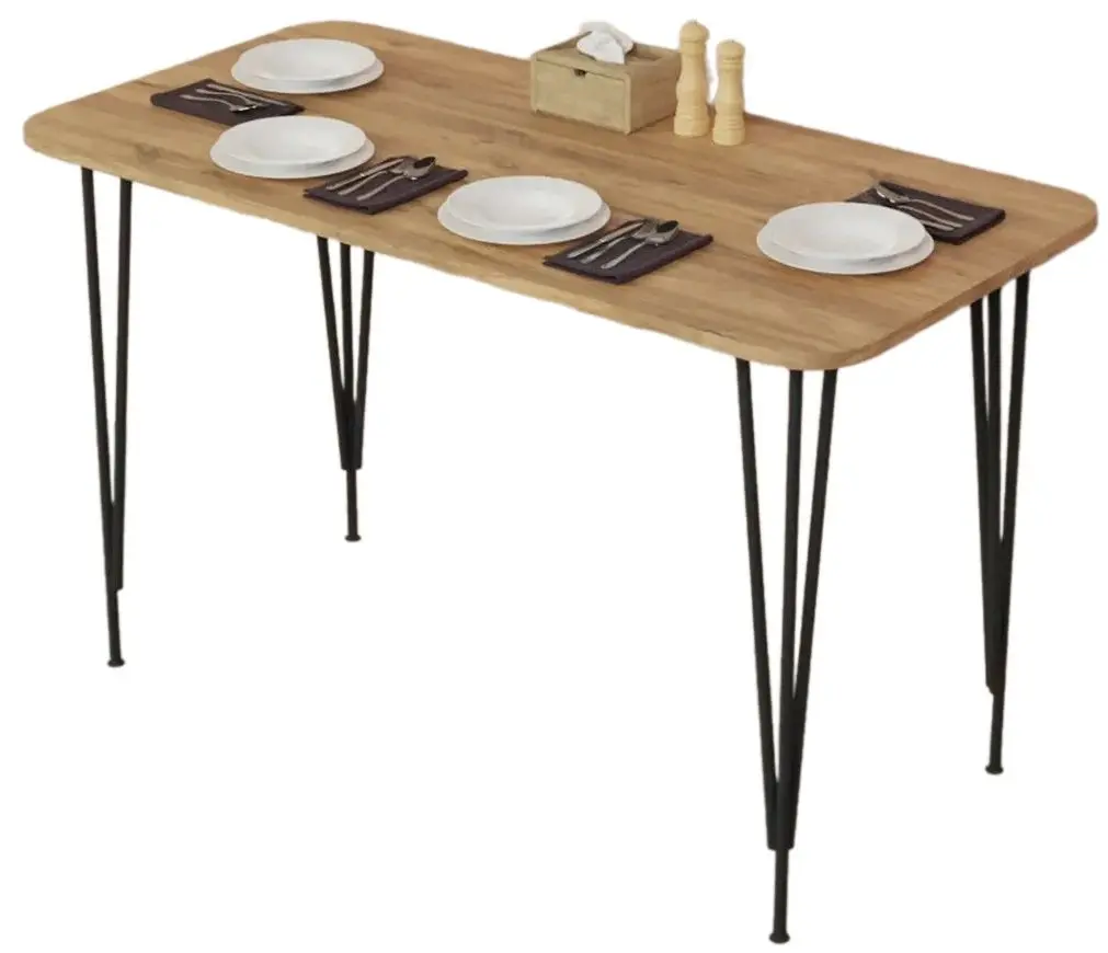 Set de sufragerie Prestige Pyramid Leg 60x120 Pine/Black + Yasen DC 5010 Dark Brown/Black (1+4)