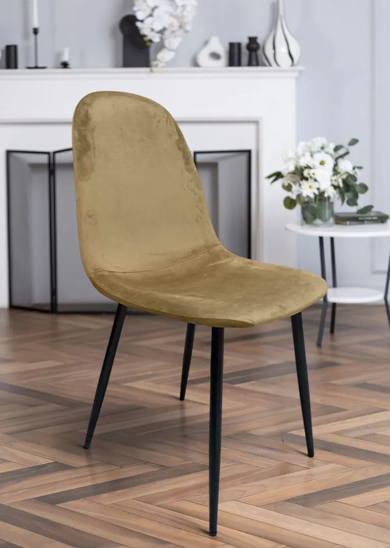 Обеденный набор Prestige Pyramid Leg 60x120 Pine/Black + Yasen С1703 HLR-12 Mustard/Black (1+4)