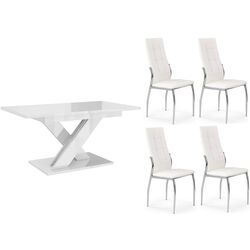 Set de sufragerie Prospero Bronx White Gloss + Halmar K209 White