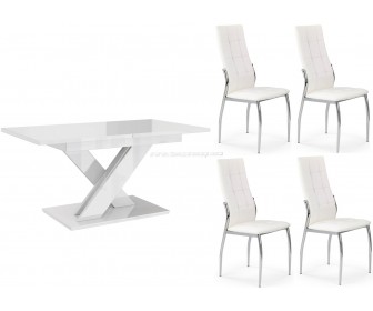 Set de sufragerie Prospero Bronx White Gloss + Halmar K209 White