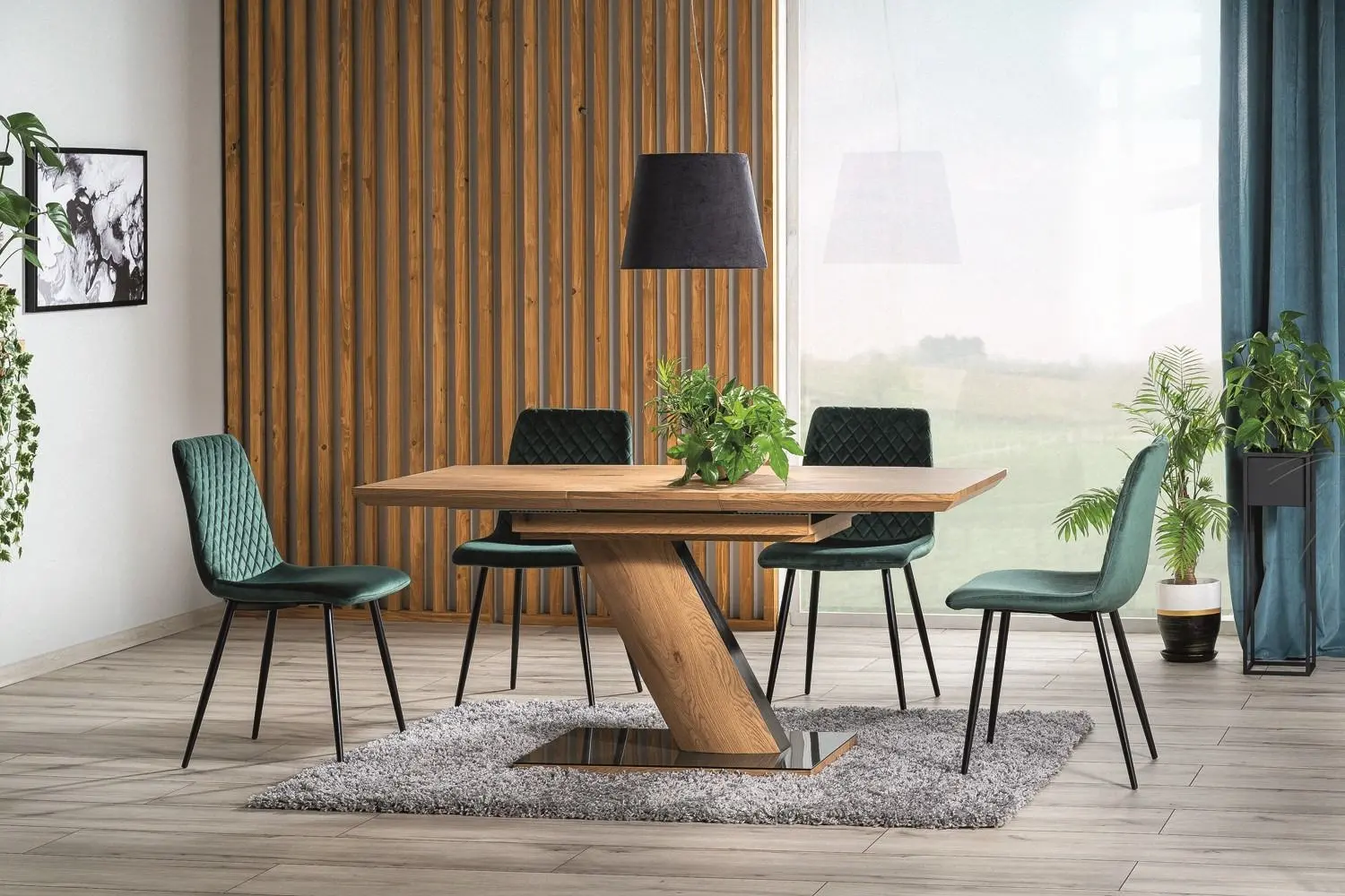 Обеденный набор Prospero Bronx White/Stone + Signal Irys Velvet Black/Gray (1+4)