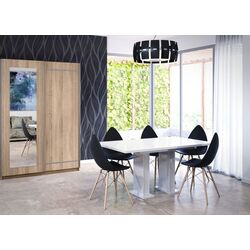 Обеденный набор Prospero Gloss White Gloss + Signal Chic Velvet Gray Light/Black (1+6) Thumb