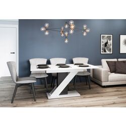 Обеденный набор Prospero Meva White Gloss/Black Gloss + Signal Rip Velvet Black (1+6) Thumb