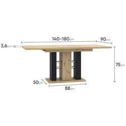 Обеденный набор Prospero Wild + Signal H260 Eco Artisan Oak/Black/Chrome (1+6) Thumb