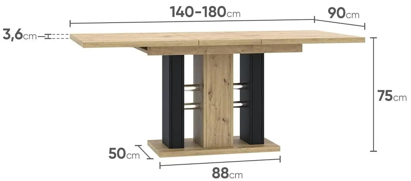 Обеденный набор Prospero Wild + Signal H260 Eco Artisan Oak/Black/Chrome (1+6)