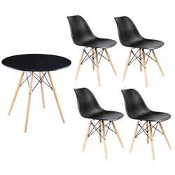 Set de sufragerie Saska Garden 1033976 80x80 + Jumi Eva SD-972575 Black/Wood (1+4)