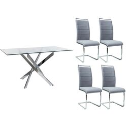 Set de sufragerie Signal Agis II 140 + H441 Transparent/Chrome/Gray (1+4)