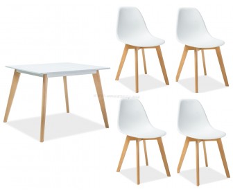 Set de sufragerie Signal Declan II White/Beech + Moris Beech/White