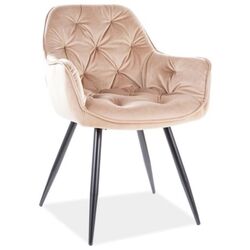 Обеденный набор Signal Dolce Ceramic Gray Marble/Nut + Cherry Velvet Beige/Black Thumb