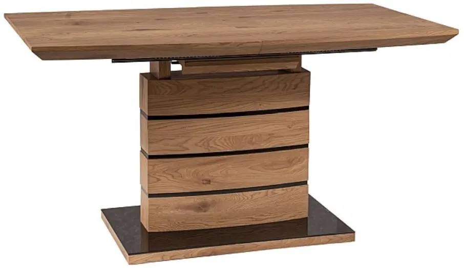 Обеденный набор Signal Leonardo 140x80 Oak + Chic Velvet Brown/Black