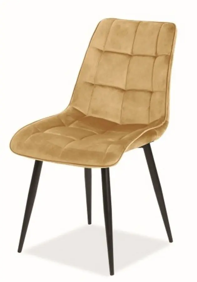 Обеденный набор Signal Leonardo Concrete + Chic Velvet Curry/Black