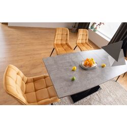 Обеденный набор Signal Leonardo Concrete + Chic Velvet Curry/Black Thumb