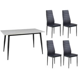 Set de sufragerie Signal Rion 130 + Halmar K70 White/Black (1+4)