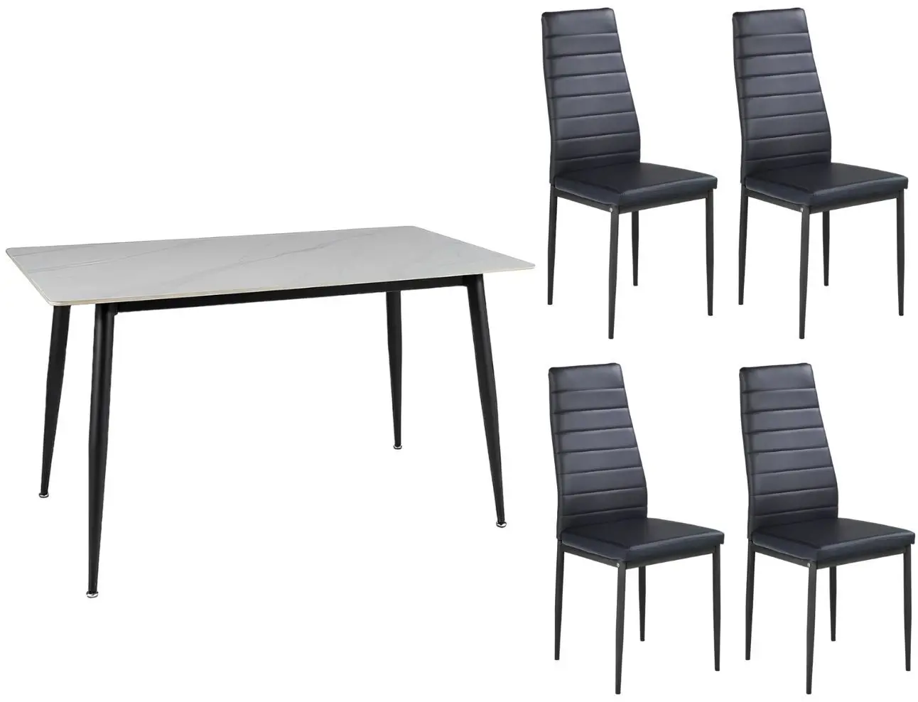 Обеденный набор Signal Rion 130 + Halmar K70 White/Black (1+4)