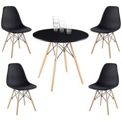 Set masa scaune Smad Garden Reko №2 60x60 (Black/Wood)