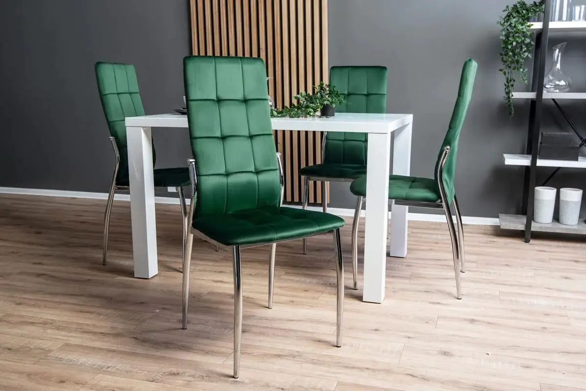 Set masa scaune Smad SmadHouse White Gloss/Green (1+4) - 2