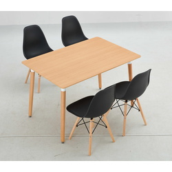 Обеденный набор Sunrise T-03 Sonoma Oak/Beech + C-01 Black/Beech (1+4) Thumb