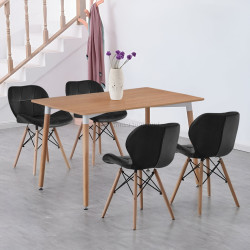 Set de sufragerie Sunrise T-03 Sonoma Oak/Beech + C-22 Black/Beech (1+4)