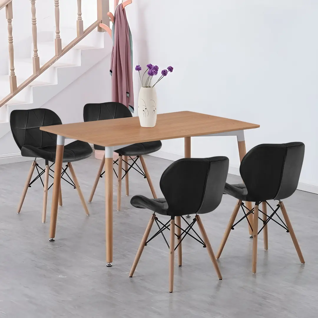 Set de sufragerie Sunrise T-03 Sonoma Oak/Beech + C-22 Black/Beech (1+4)