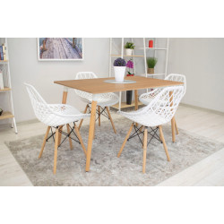 Set de sufragerie Sunrise T-03 Sonoma Oak/Beech + C-73 PP White/Beech (1+4)