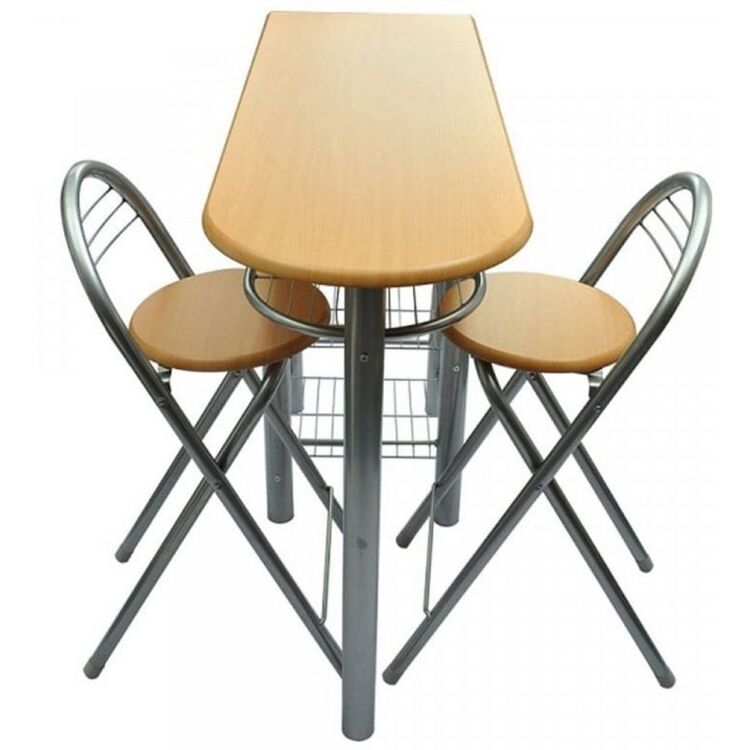 Обеденный набор Tempo Kondela Boxer 120x40 Beech/Silver (1+2)