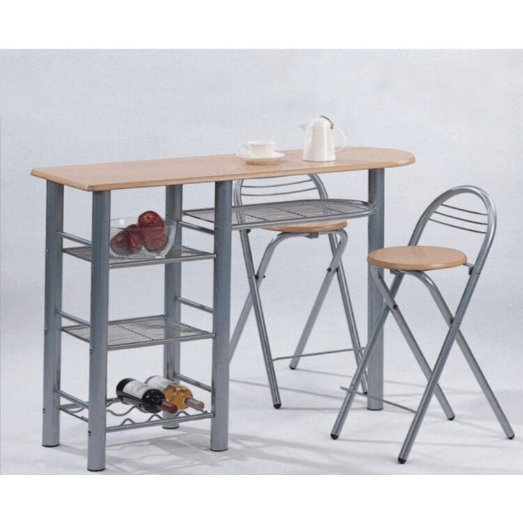 Обеденный набор Tempo Kondela Boxer 120x40 Beech/Silver (1+2)