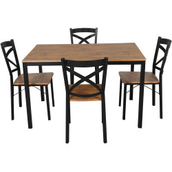 Set de sufragerie Tempo Kondela Haim 1+4 (Dark Oak/Black) Thumb