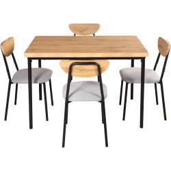 Set de sufragerie Tempo Kondela Madio 1+4 (Light Oak/Grey/Black) Thumb