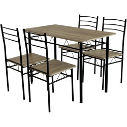 Set de sufragerie Tempo Kondela Mako 1+4 (Sonoma Oak/Black) Thumb