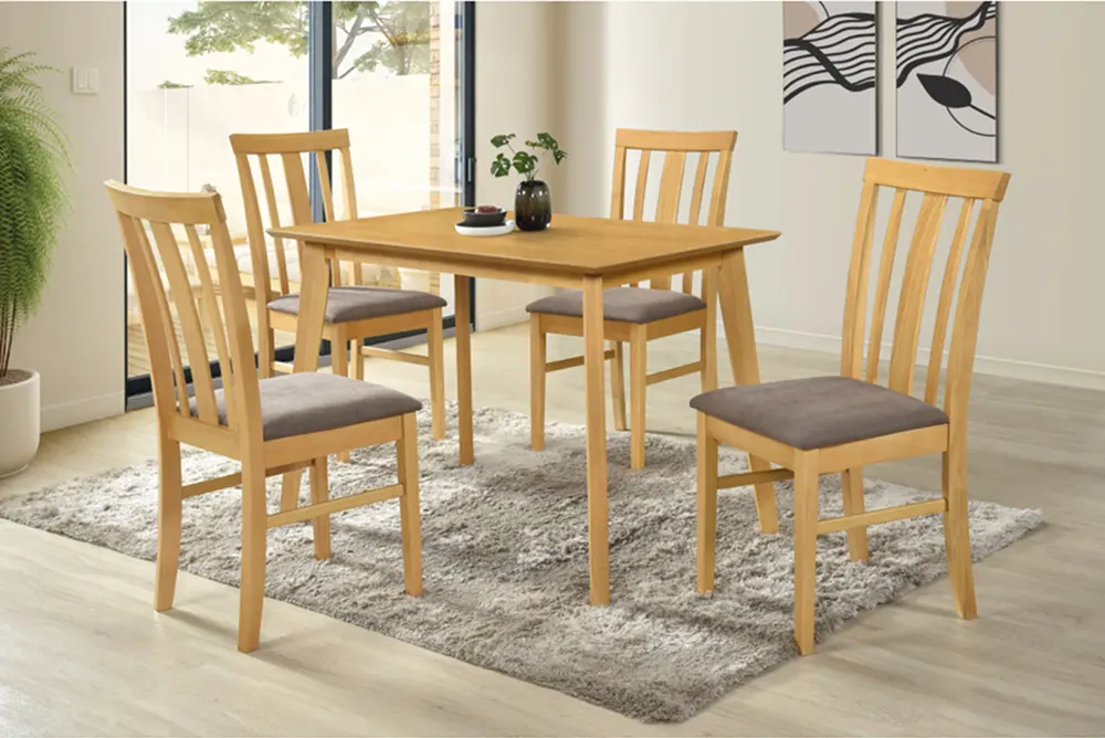 Set de sufragerie Tempo Kondela Rois Set 1+4 (Light Sonoma Oak/Dark Brown)