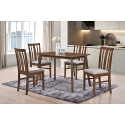 Set de sufragerie Tempo Kondela Rois Set 1+4 (Walnut/Beige)