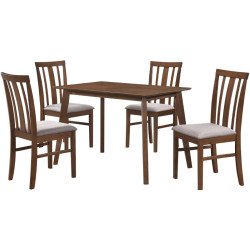 Set de sufragerie Tempo Kondela Rois Set 1+4 (Walnut/Beige) Thumb