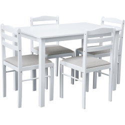 Set de sufragerie Tempo Kondela Somin 1+4 (White/Gray Beige) Thumb