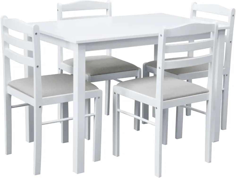Set de sufragerie Tempo Kondela Somin 1+4 (White/Gray Beige)